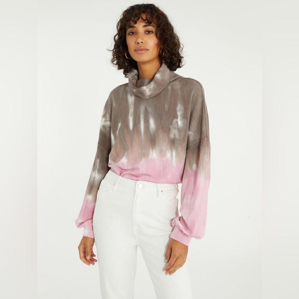 Sanctuary Modal Sweatshirt Top Funnel Neck Tie-Dye Size XL